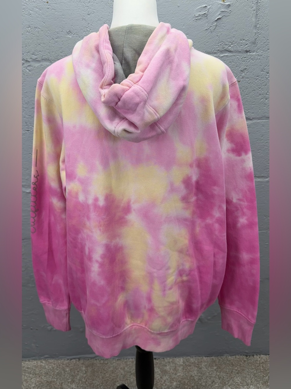 Lincoln Outfitters Women's Pink Yellow Tie-Dye Half Zip Hoodie NWT Size XL - Picture 5 of 12